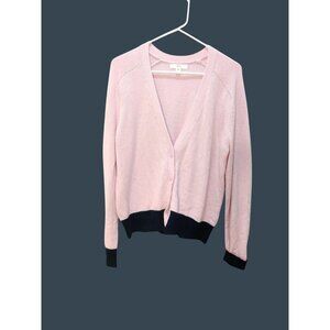 NOS 1901 Womens 50's Retro Cardigan Wool Mix Pin-up Preppy Pink /Navy US/L